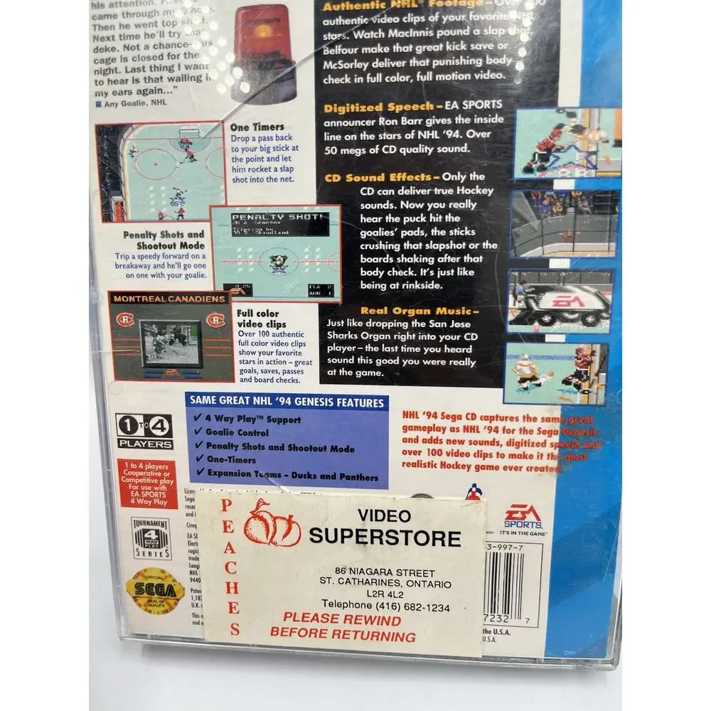 NHL '94 (Sega CD, 1993) EA Sports Hockey Game Complete CIB Authentic